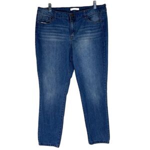 Refuge Jeans Women’s Blue Denim Boyfriend Skinny 5 Pockets Whiskering 14